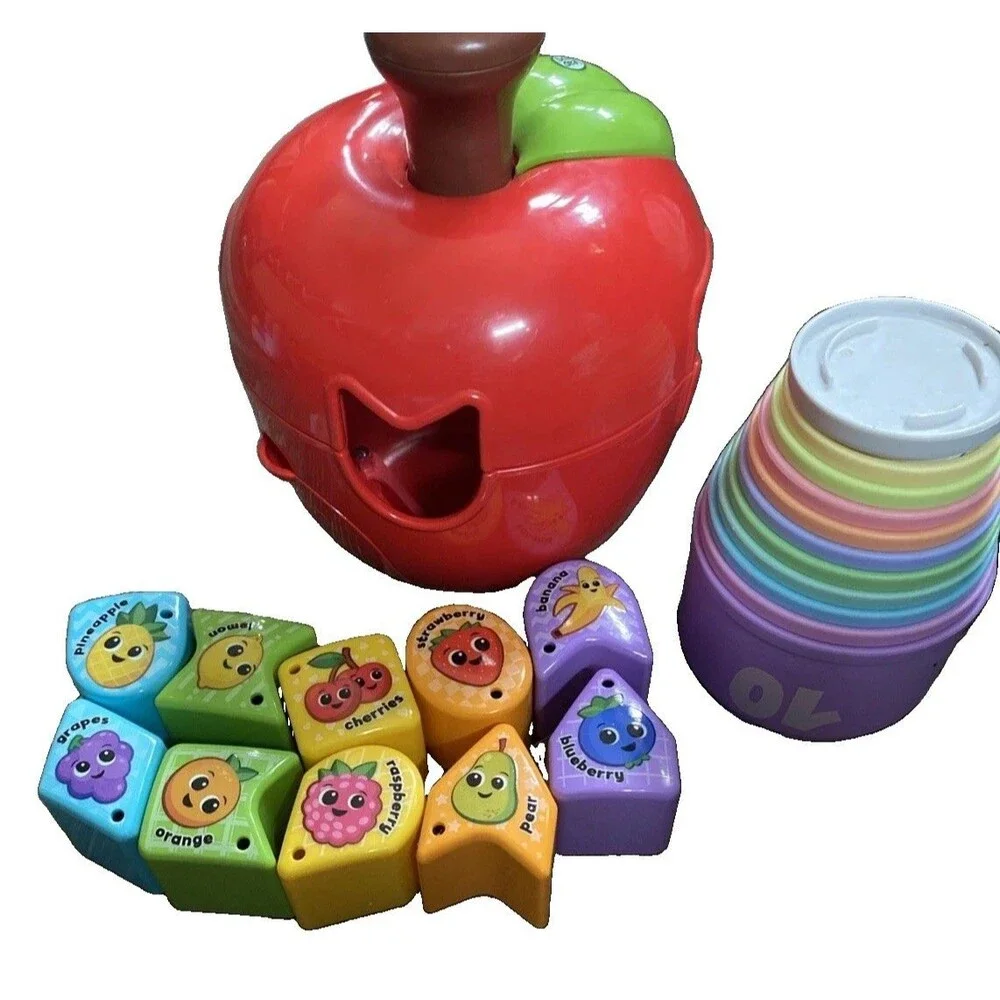 Leap Frog Spin & Change Apple Shape Sorter Educational STEM Learning Cup Stacker